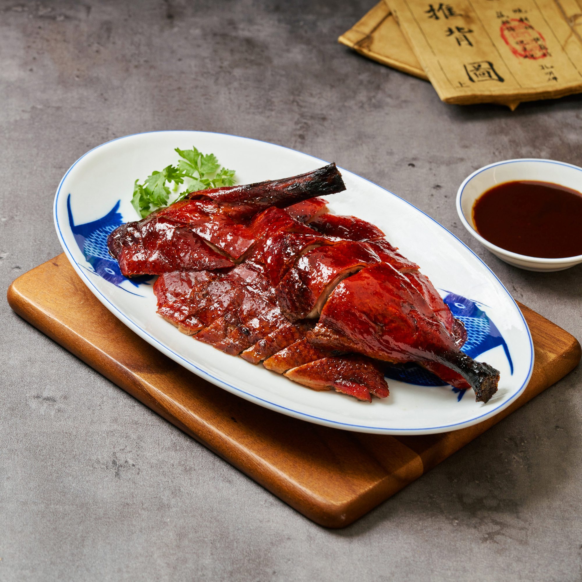 Lacquered roast duck