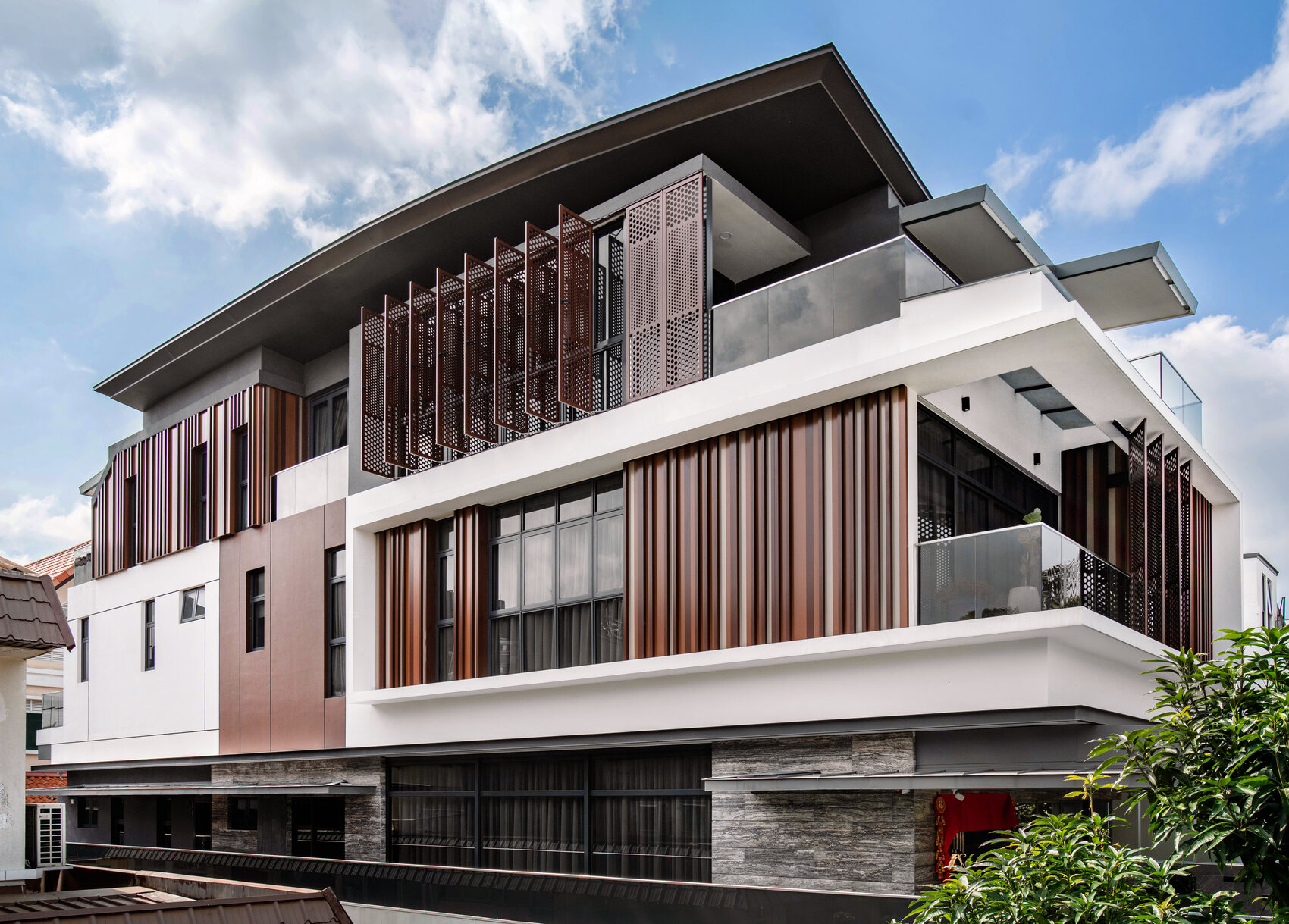 Modern luxury landed home facade — interior and architecture photography Singapore by GradePixel