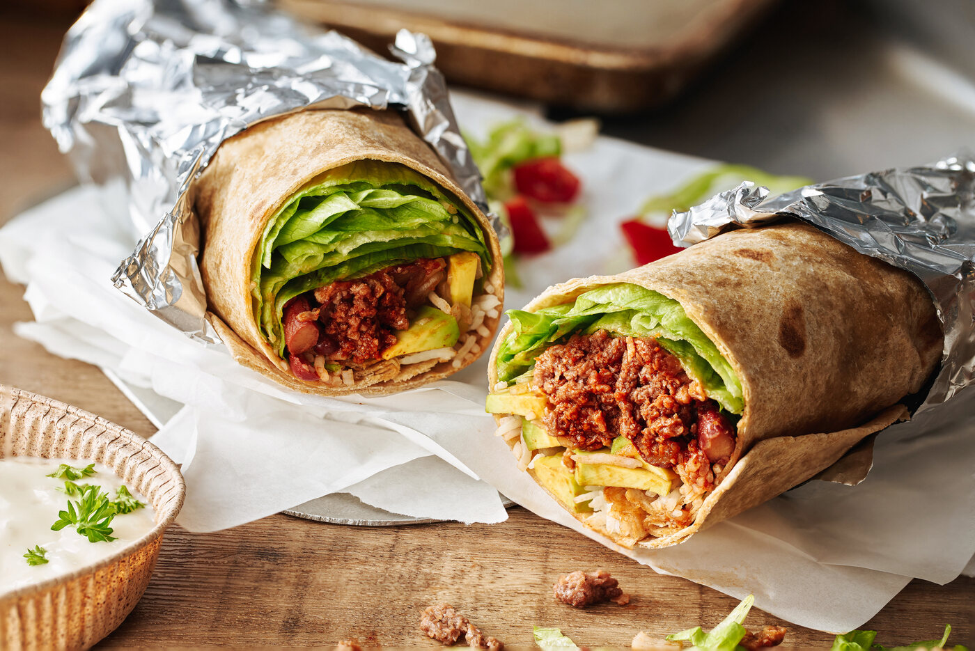 Nestlé Harvest Gourmet plant-based Mexican burrito — recipe photography Singapore