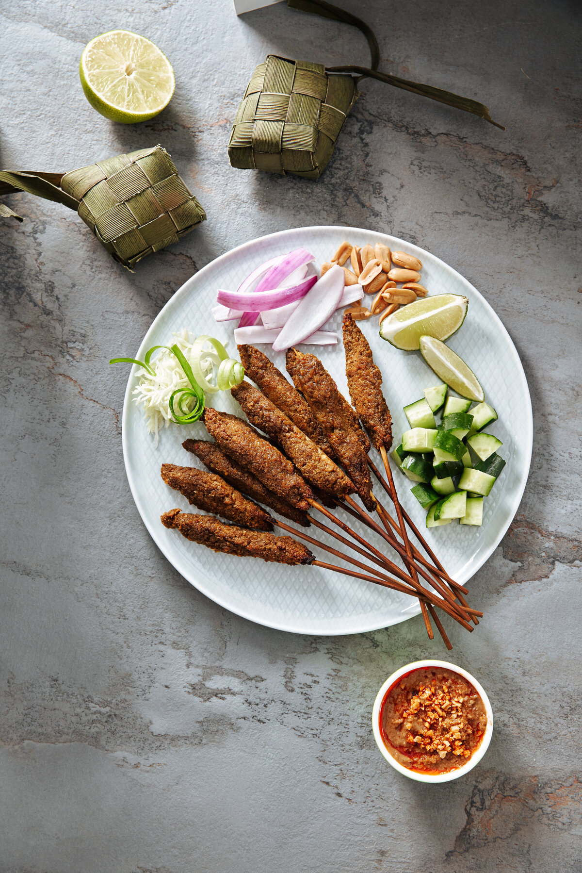 Nestlé Harvest Gourmet plant-based otah skewers — recipe photography Singapore